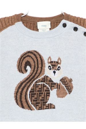 pullover in lana beige FENDI KIDS | BUG205AYMKF1TKE